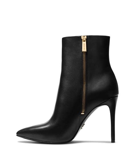 michael kors black booties heel